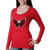 NHL Majestic Threads Washington Capitals Women's Team Logo T-Shirt - Red (Small)