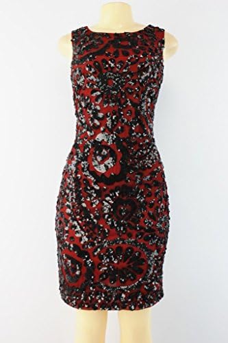 Pisarro Nights Sleeveless Beaded Sequin Floral Sheath Dress (16)