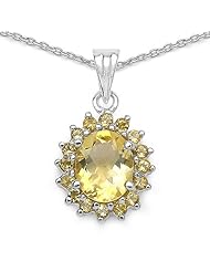 3.3 Carat Genuine Citrine 925 Sterling Silver Pendant