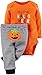 Carter's Unisex Baby First Halloween 2-piece Bodysuit Pant Set (3 Months, Orange/Black)