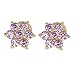 18k Gold Plated Light Pink Crystal Flower Baby Toddlers Girls Screw Back Earrings 1/4