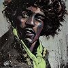 (24x24) David Garibaldi (Hues of Hendrix) Art Poster Print