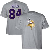 NFL Reebok Minnesota Vikings #84 Randy Moss Ash Scrimmage Gear T-shirt (Small)