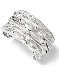 Leslies SS Rhodium-plated Medium Domed Scrunch Bangle