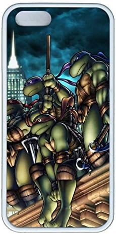 iPhone 5 Case, iPhone 5s Case, Hot Sale Cartoon Teenag Mutant Ninja Turtles Soft Rubber White Bumper Case Back Cover Protector Skin For Iphone 5 5s