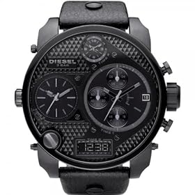 Diesel - DZ7193 - Montre Homme - Quartz Analogique - Digital - Cadran Noir - Bracelet Cuir Noir