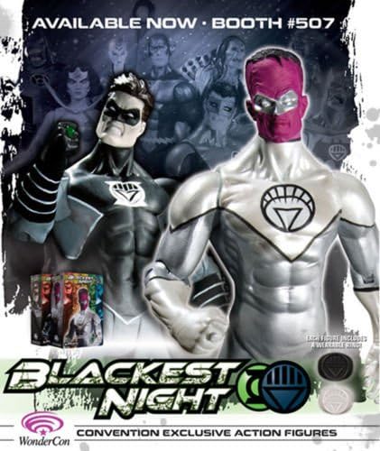 DC Direct Green Lantern Blackest Night 2010 WonderCon Exclusive Set of Both Action Figures Sinestro White Lantern & Hal Jord