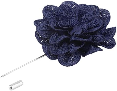 Best Boutonniere Pin Wedding Flower Silk Camellia Flower Corsage Grooms QJ color:Dark blue