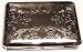 Chrome ID/Card Case - Business Card Holder or Wallet - Engraved Vine Pattern