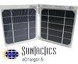 The sCharger-5 is a Powerful 5 Watt Compact Solar Charger That Can Both Charge and Actually Run At The Same Time iPhone(3,4, & 4S), iPod, Droid , HTC, Samsung, Kindle, GPS Or Any Other Portable Device Directly From The Sun