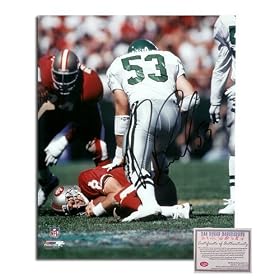 Bill Romanowski NFL Philadelphia Eagles Hand Signed 8x10 Photograph Sacking Steve Young