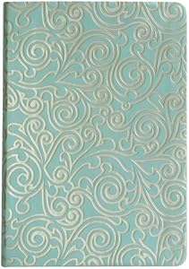 Turquoise Embossed Silver Vines Diary Journal - Lined Pages, 6" x 8"