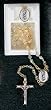 Girl's Baptismal Rosary with 16" Gold Plated Chain and Matching Pendant - MADE IN ITALY - Gift Box Included