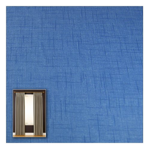 Decorative Thermal and Light Insulated Back-Tab Blackout Curtain Set 60L in Stitched Blue