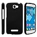 MINITURTLE Compatible with Alcatel One Touch Fierce 2 7040T Slim Fit Rubber Feel 2 Piece Snap On Hard Phone Case (Black)