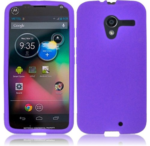 For Motorola Moto X Phone Silicone Jelly Skin Cover Case Dark Purple Accessory