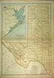 c1902 MAP TEXAS AMERICA GALVESTON BAY HOUSTON NORTHRUP
