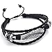 KONOV Mens Leather Wrap Bracelet, Vintage Wing, Fit 7-9 inch, Black Silver