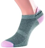 1000 Mile 1548 Trainer Liner Sock Grey/Pink Ladies - Small 3 - 5.5 UK
