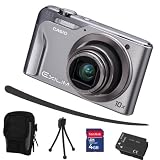 Casio Exilim EX-H10 silber+ Mega Zubehör ( 4GB + Tasche + 2Akkus + KFZ )