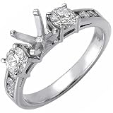 Divine Ladies Diamond Engagement Ring, Semi-Mount Setting