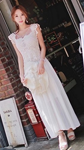 fowmalheart レーシー エレガンス アラベスク 模様 ニット トップス ＆ シフォン レディース マキシ ワンピース セット アップ