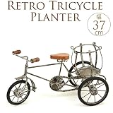 リアルな自転車の置物 三輪車&花台タイプ ダメージ加工 アンティーク ジャンク 飾り ディスプレイ プランターポット ガーデン ガーデニン...