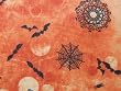Clothworks Gone Haunting Orange Bat Spiderweb Halloween Fabric Yard