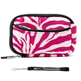 Magenta and White - Black Trim Slim Protective Soft Fur Zebra Pattern Cover Carrying Case... by eBigValue