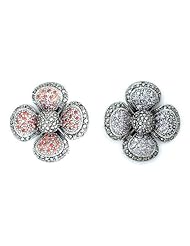 Silverflake -Marcasite Flower Pin Brooch