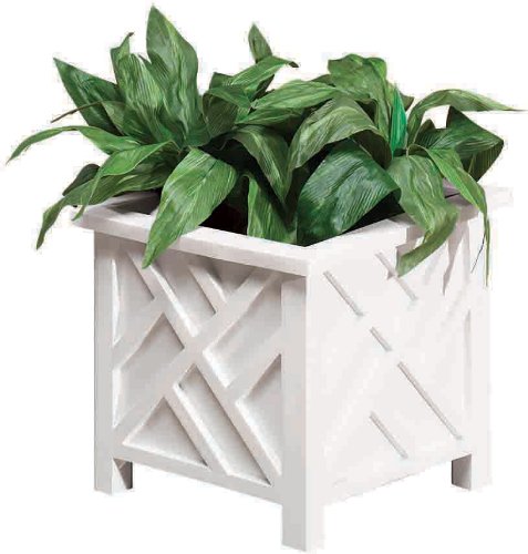 Miles Kimball Chippendale Flower Planter, White