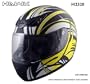 Advance HAWK Yellow and White Tiger lines with Black Graphics Matte Full Face Motorcycle Helmet