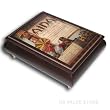 Jewelry Box, Italian Inlaid Wooden Musical Jewelry Box, Verdi's "AIDA" Opera Poster