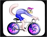 Mouse Pad with cat, racer, bicycle