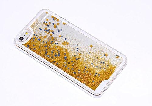 iPhone 6/6S Glitter Case, Shelltech® Cute Sparkly Dynamic Liquid Glitter Sand Quicksand Bling Bling [Star] Transparent Crystal Clear Hard PC Case Cover for iPhone 6/6S 4.7 inch (Star- Yellow)