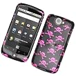 HTC Google Nexus One Snap-On Protector Hard Cover Pink Skulls Design