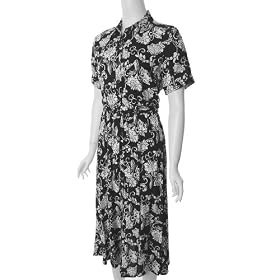 Buy Adi Designs Floral Print Button Front Belted Dress by Adi Designs