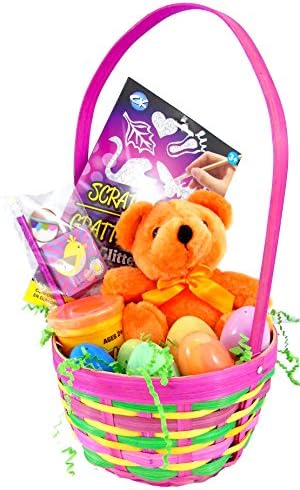 Pink Wooden Easter Basket Set (Small (8" Opening))