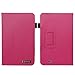 Evecase SlimBook Leather HandStrap Folio Stand Case Cover for Hisense Sero 7 LT (Lite) - 7' Android Tablet - Hot Pink