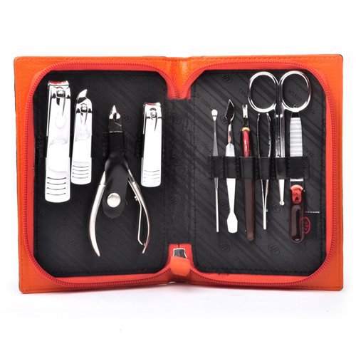 777 10 Pc Manicure / Pedicure Kit, Leather Case, Travel & Grooming Kit