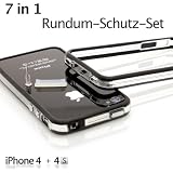 XAiOX� iPhone 4/4s TPU 7in1 Sicherheits-Set 1xBumper 4xSchutzfolie 2xSchutzkappen - schwarzvon "XAiOX�"