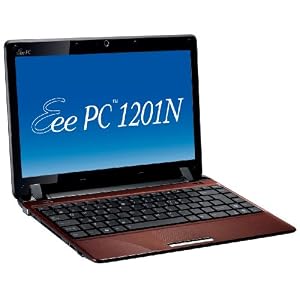 Asus Eee PC 1201n 30,7 cm (12,1 Zoll) Netbook (Intel Atom N330 1.6GHz, 2GB RAM, 250GB HDD, Nvidia ION, Win 7 HP) rot