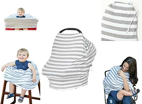 Citi Babies Multi Use Baby Car Seat Cover - Shopping Cart Cover, High Chair Cover, Nursing Cover, Nursing Scarf, Stretchy Baby Car Seat Canopy - With Pocket - Best Baby Shower Gift - Citi Babies Cover