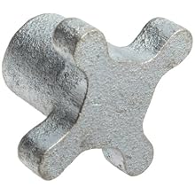 Morton Cast Iron Four Arm Knob, Fluted Rim, Threaded Hole, 1/2"-13 Thread Size, 2-1/2" Width (Pack of 2)