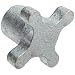 Morton Cast Iron Four Arm Knob, Fluted Rim, Threaded Hole, 1/2"-13 Thread Size, 2-1/2" Width (Pack of 2)