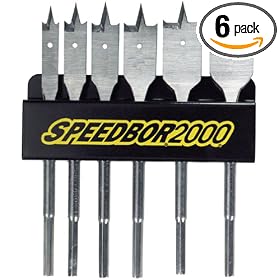 Irwin Industrial Tools 88898 Pouched Speebor Blue Groove Spade Bit Set with 6-Inch QC Extension, 6-Piece