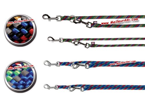  Laisse réglable Mountain Rope (Corde de Montagne), L-XL: 2,00 m/ø 13 mm, noir/coloré, pour chien