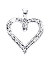 Diamond Pendant Heart Love Fashion 10k White Gold (0.10 ct.tw)