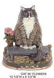Door Stop - Cat with Flowers