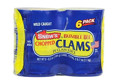 Snow's, Chopped, Clams in Clam Juiice, 6.5oz Can (Pack of 6)